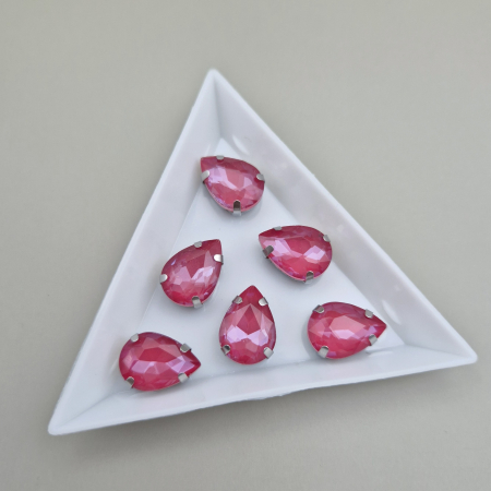 Strasuri - culori speciale - toate formele - Stras 10x14mm lacrima Rosu satin