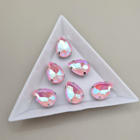 Roz - Stras 10x14mm roz deschis AB
