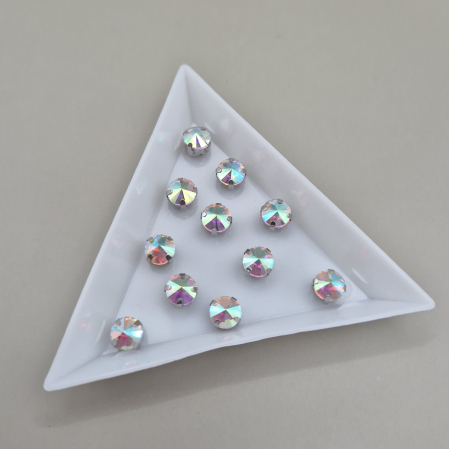 Strasuri sticla si rasina - Stras 6mm rotund clear AB