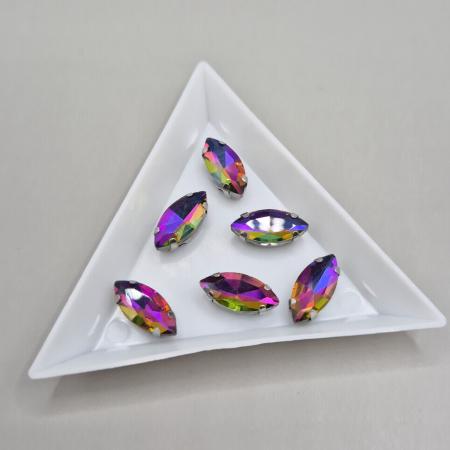 Sampanie - Stras 7x15mm Frunza multicolor