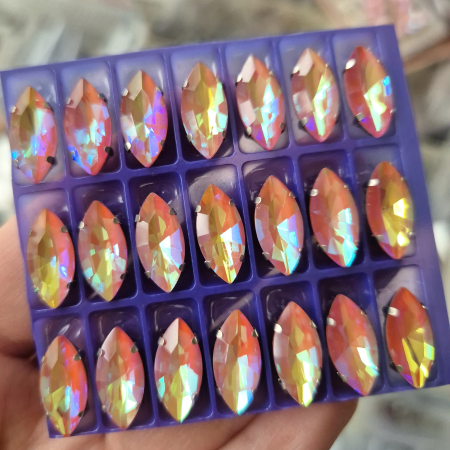 Toate Produsele - Stras 7x15mm portocaliu AB