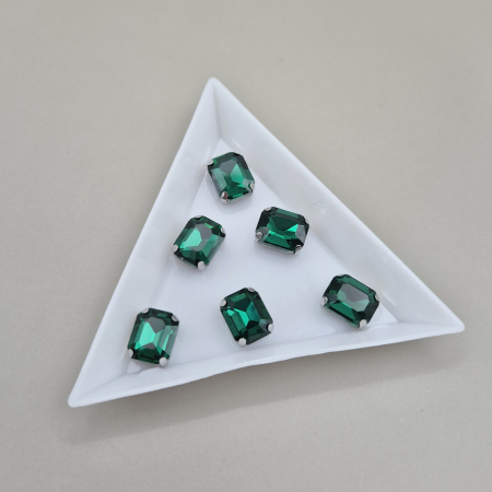 Strasuri sticla si rasina - Stras 8x10mm dreptunghi smarald