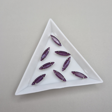 Mov/ violet - Stras Frunza 4x15mm Ametist satin