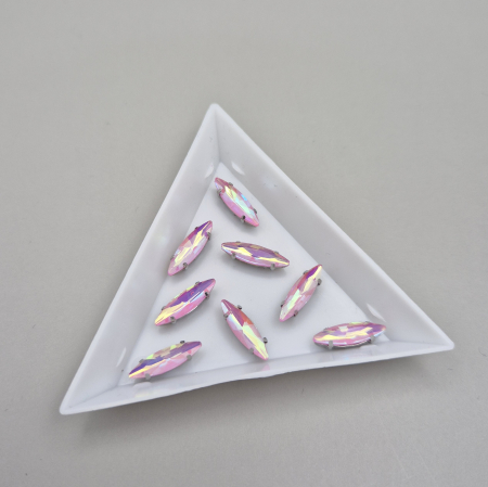 Strasuri - culori speciale - toate formele - Stras Frunza 4x15mm Roz AB