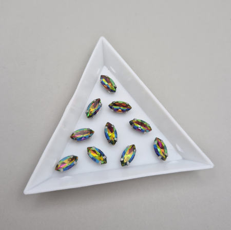 Strasuri in montura - Stras Frunza 5x10mm multicolor