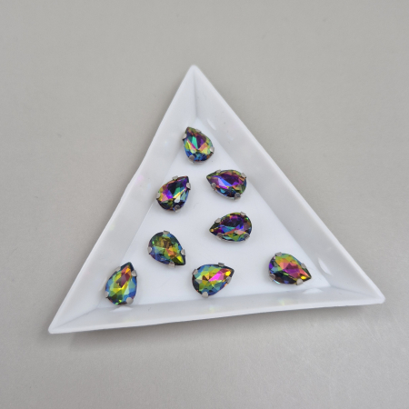 Strasuri - culori speciale - toate formele - Stras Frunza 7x10mm Flame RB