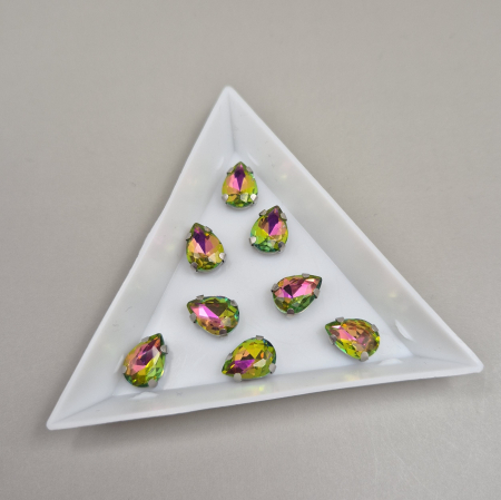 Strasuri - culori speciale - toate formele - Stras Frunza 7x10mm Peridot RB