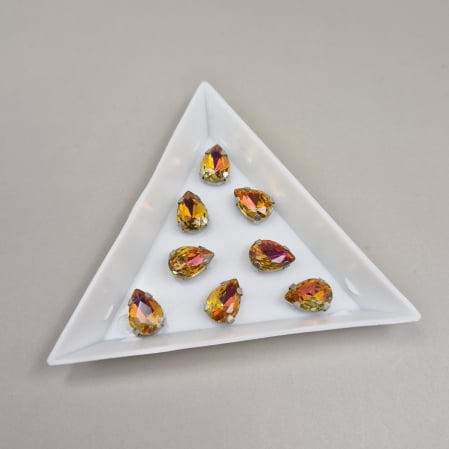 Strasuri - culori speciale - toate formele - Stras Frunza 7x10mm Galben RB