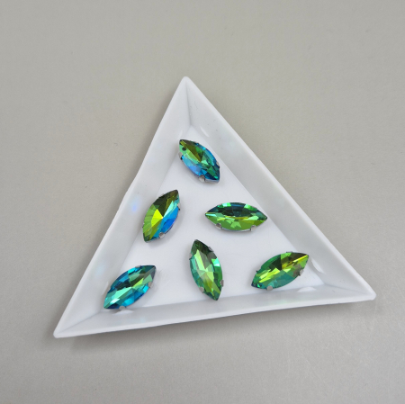 Verde/ Smarald - Stras 7x15mm frunza Fruit green RB