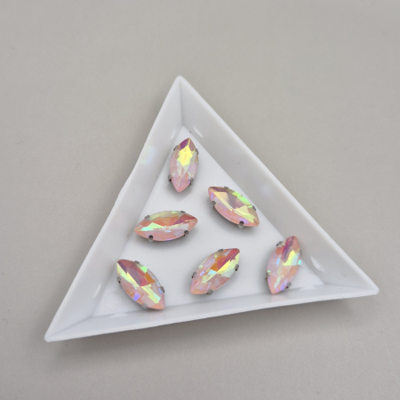 Portocaliu - Stras Frunza 7x15mm Light peach AB