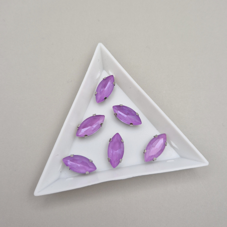 Mov/ violet - Stras Frunza 7x15mm Mov satin