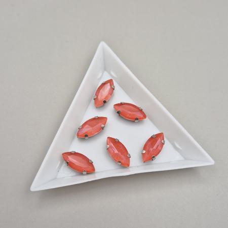 Strasuri - culori speciale - toate formele - Stras Frunza 7x15mm Portocaliu Satin