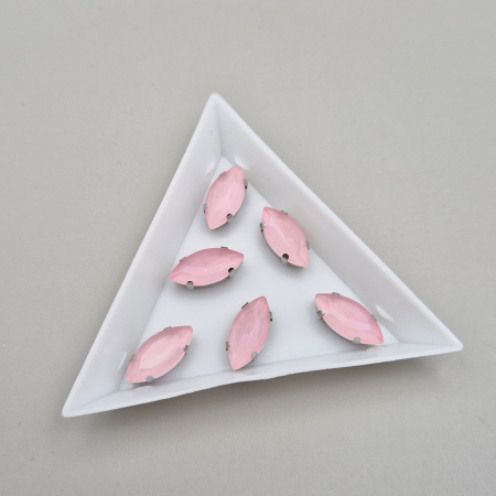 Strasuri - culori speciale - toate formele - Stras Frunza 7x15mm Roz deschis jelly