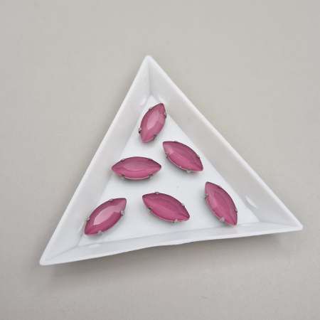 Roz - Stras 7x15mm frunza Roz pruna jelly