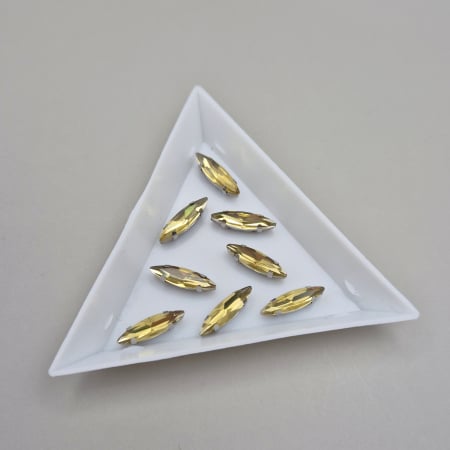 Galben/ Topaz - Stras Frunza citrine 4x15mm