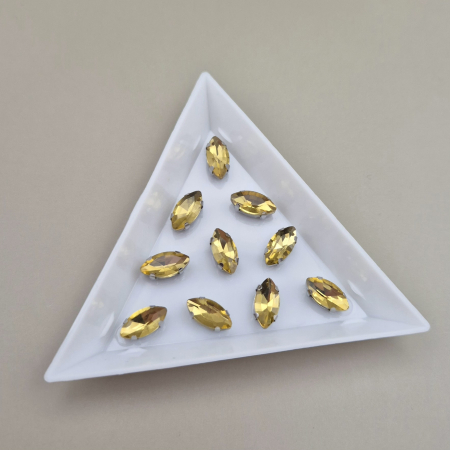 Galben/ Topaz - Stras Frunza Topaz 5x10mm