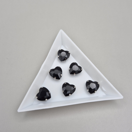 Strasuri Inima - Stras inima 10mm negru