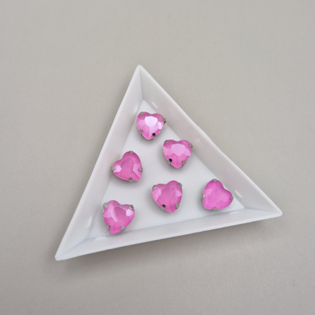 Strasuri Inima - Stras inima 10mm roz jelly