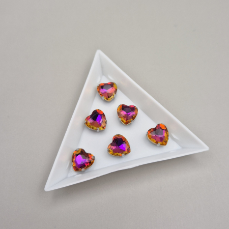 Strasuri Inima - Stras inima 10mm Topaz RB