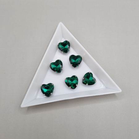 Verde/ Smarald - Stras inima smarald 10mm