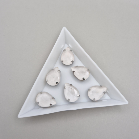 Alb - Stras Lacrima 10x14mm Alb jelly