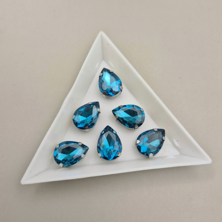 Stras lacrima 10x14mm Aquamarine turcoaz [1]
