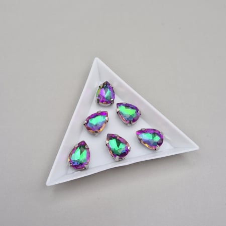 Strasuri Lacrima - Stras lacrima 10x14mm colorful emerald RB