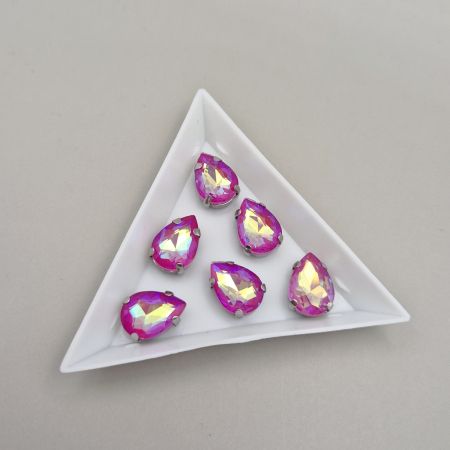 Strasuri - culori speciale - toate formele - Stras Lacrima 10x14mm Fucsia AB