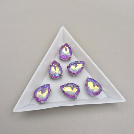 Strasuri - culori speciale - toate formele - Stras Lacrima 10x14mm Mov AB