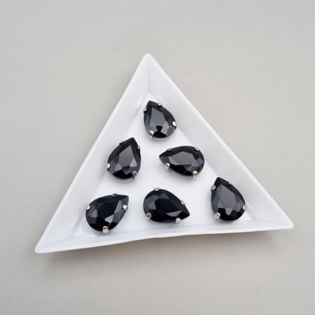 Strasuri in montura - Stras 10x14mm Lacrima Negru
