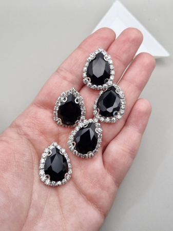 Negru - Stras lacrima 13x18mm Negru
