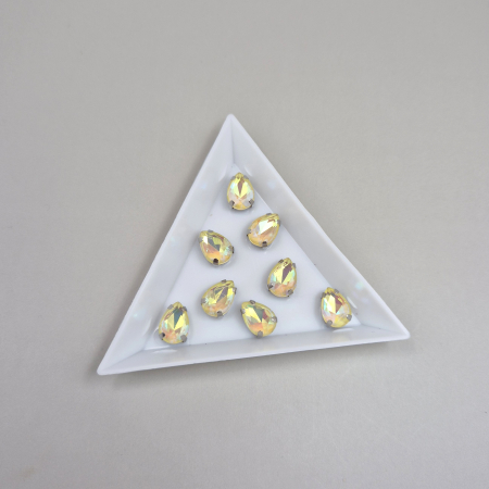 Strasuri - culori speciale - toate formele - Stras 7x10mm lacrima Jonquil AB