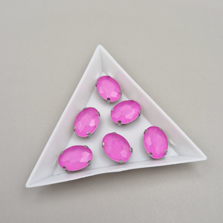 Strasuri - culori speciale - toate formele - Stras Oval 10x14mm Roz inchis jelly