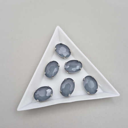 Gri/ Grafit - Stras Oval 10x14mm Grafit jelly