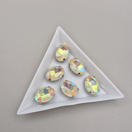 Strasuri - culori speciale - toate formele - Stras Oval 10x14mm Narcisa AB