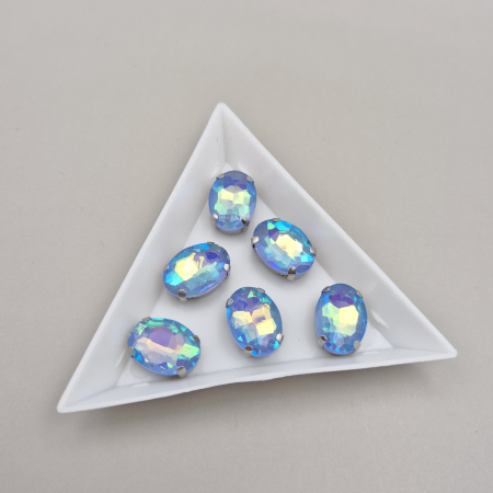 Strasuri - culori speciale - toate formele - Stras Oval 10x14mm Safir deschis AB