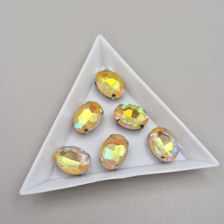 Strasuri - culori speciale - toate formele - Stras Oval 10x14mm Topaz AB