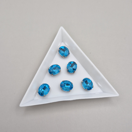 Strasuri Rotunde si Ovale - Stras Oval 8x10mm aquamarine