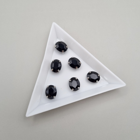 Strasuri Rotunde si Ovale - Stras 8x10mm oval negru