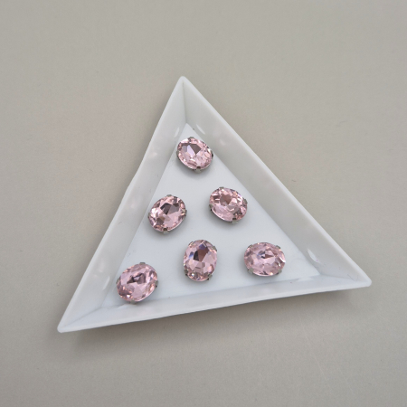 Strasuri Rotunde si Ovale - Stras Oval 8x10mm roz