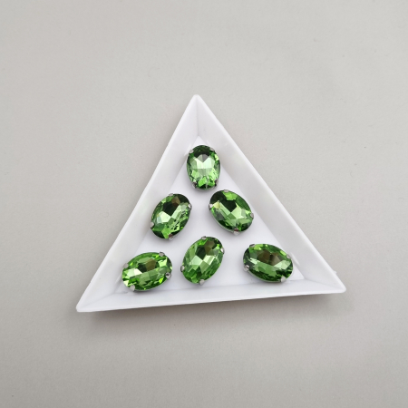 Strasuri Rotunde si Ovale - Stras oval peridot 10x14mm