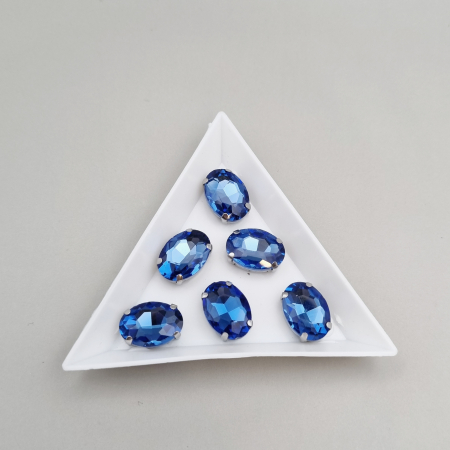 Strasuri Rotunde si Ovale - Stras oval safir deschis 10x14mm