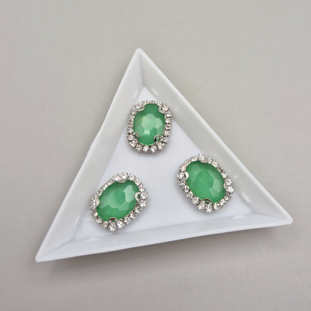 Strasuri Rotunde si Ovale - Stras oval smarald jelly 10x14mm