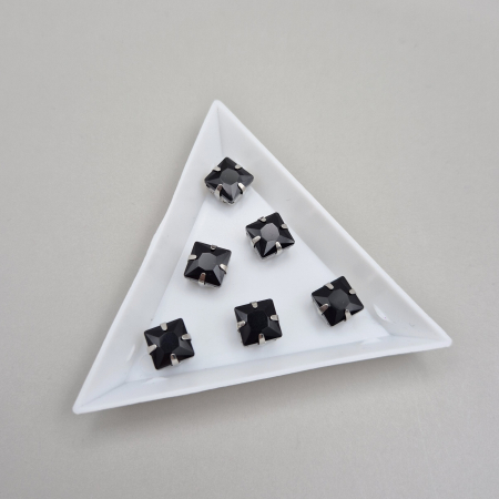 Negru - Stras Patrat 8mm negru