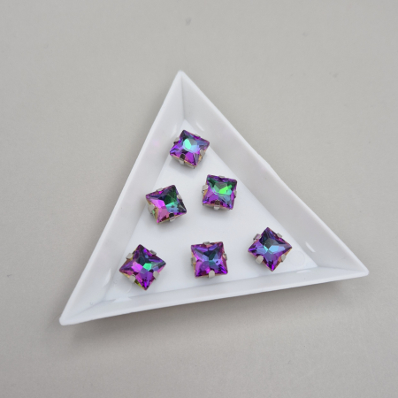 Strasuri Patrate si Triunghi - Stras patrat 8mm smarald RB