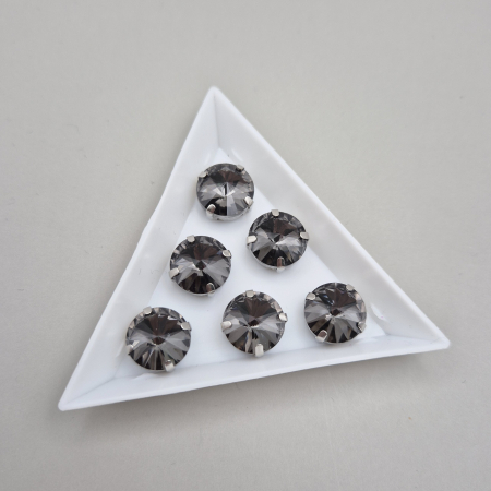 Strasuri Rotunde si Ovale - Stras Rotund 12mm grafit