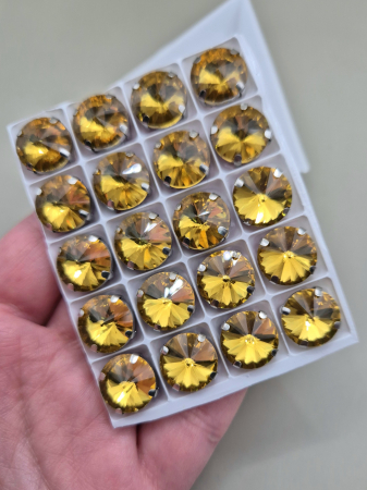 Stras Rotund 14mm topaz [1]