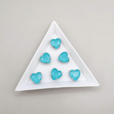 Strasuri - culori speciale - toate formele - Stras Inima 10mm Aquamarine jelly