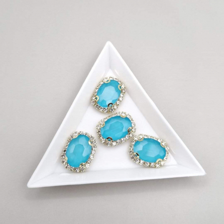 Strasuri - culori speciale - toate formele - Stras sticla 10x14mm Aquamarine jelly