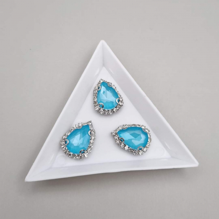 Strasuri - culori speciale - toate formele - Stras sticla 10x14mm Aquamarine satin